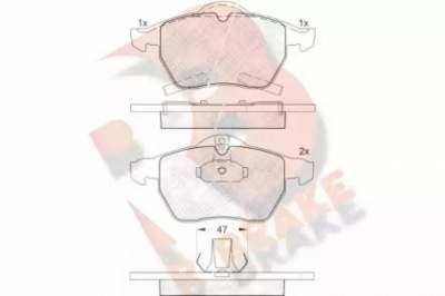 R BRAKE rb1383 -  Комплект тормозных колодок, дисковый тормоз